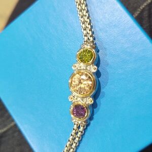 NWOT Emma Skye 3 stone silver magnetic bracelet